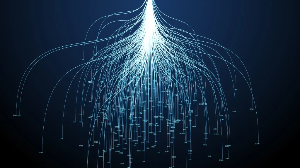 data strategy service - organizing network of data, data lines merging